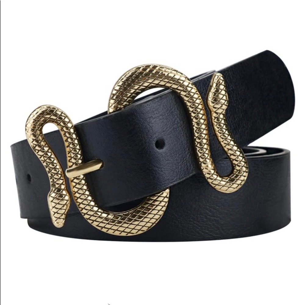 Taffeta Alley Black & Gold Snake Belt